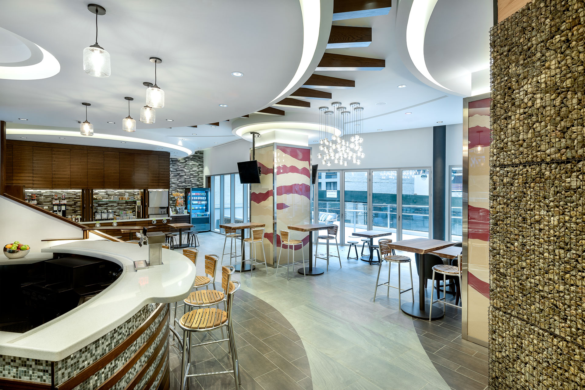 Hotel lobby wide architectural photograph